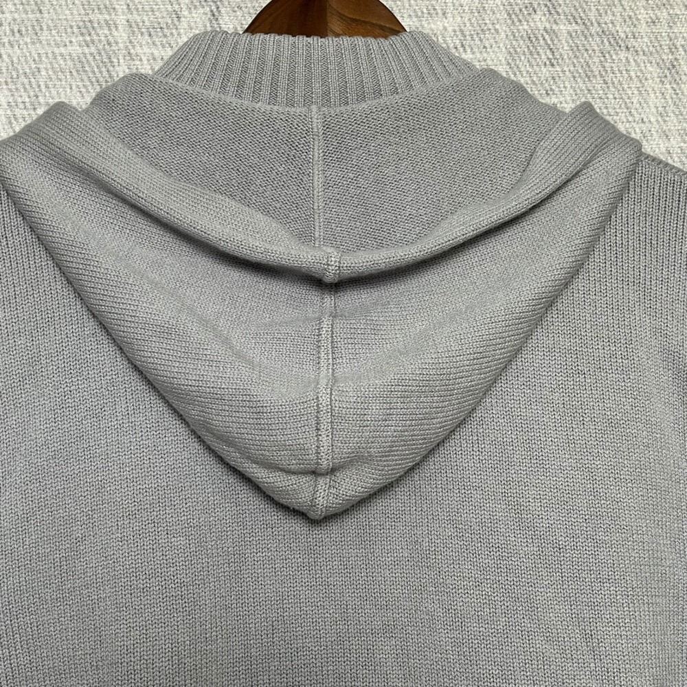 Cruciani for Jared M. Mens Full Zip Up Wool Hoodie Knit Sweater Gray Italy - Picture 4 of 10
